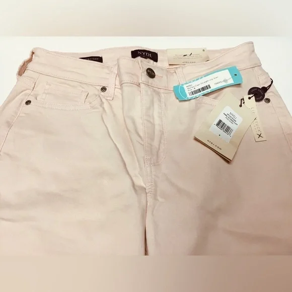 NWT NYDJ Marilyn Capri Straight Leg Jean Pink. Size 8 - Picture 6 of 7